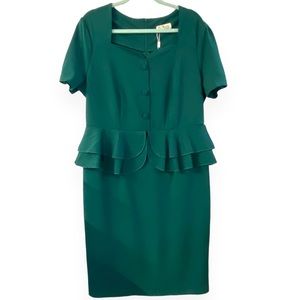 Aisize Green Retro Style Dress Sz 2X NWOT